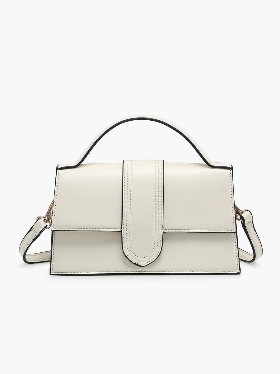 Capri Metallic Satchel with Crossbody Strap