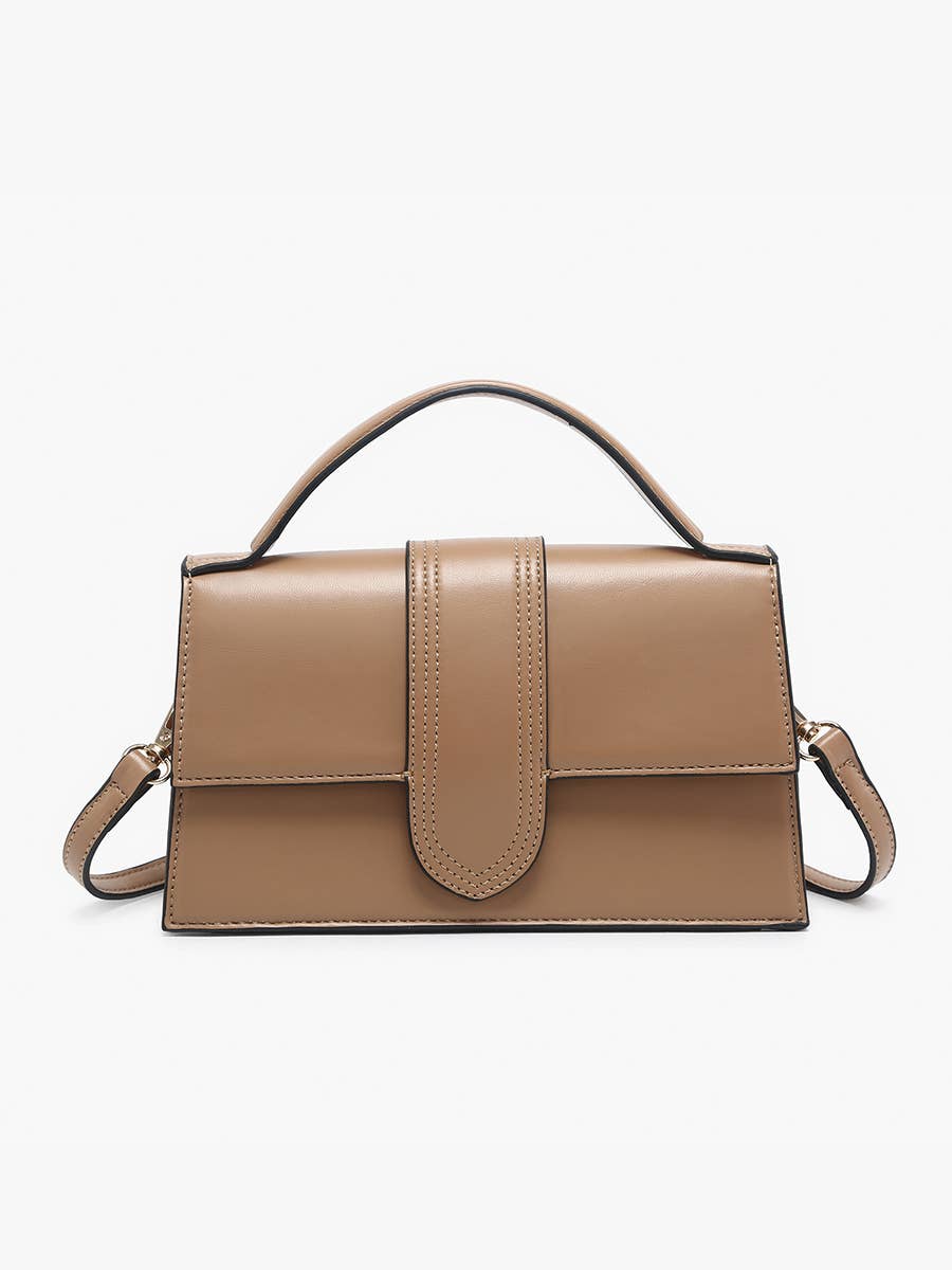 Capri Metallic Satchel with Crossbody Strap