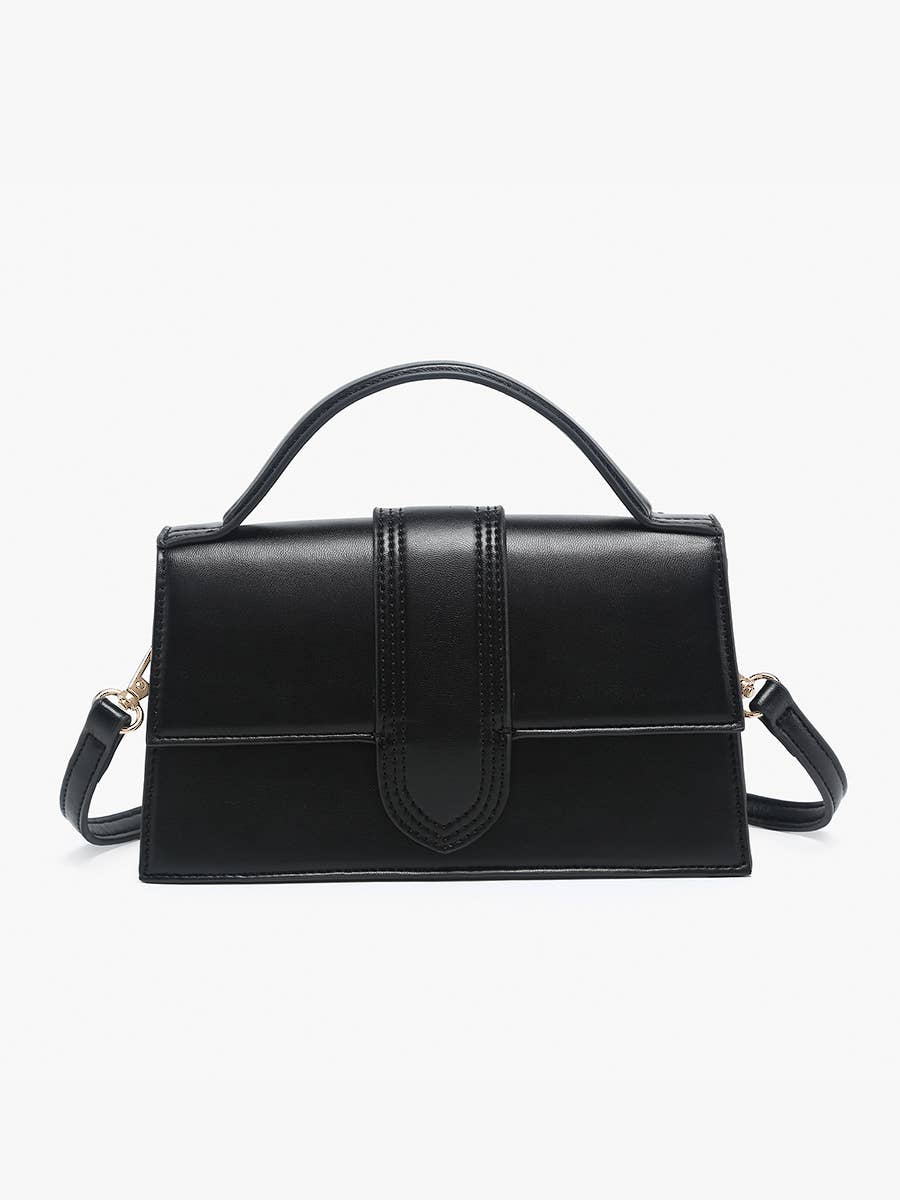 Capri Metallic Satchel with Crossbody Strap